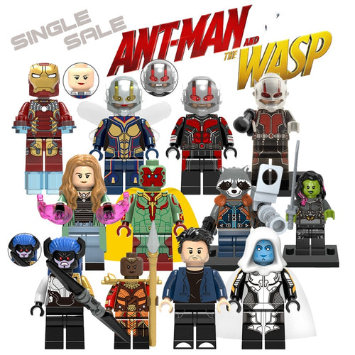 LEGO Action Figure Compatible with LegoINGlys Marvel Ant Man Wasp Avenger Building Blocks Hulk IronMan Black Panther