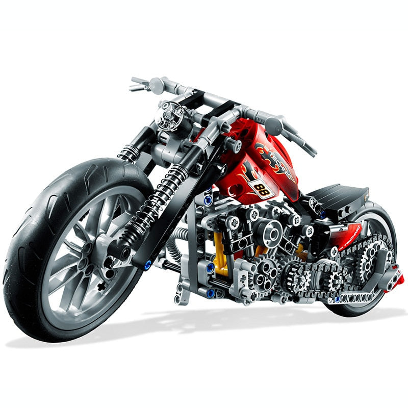 LEGO 378Pcs Technic Motorcycle Exploiture Model Harley Vehicle