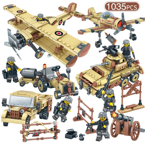 LEGO Military World War 2 SWAT Germany Car Plane Helicopter Tank Truck Building Blocks Figures Army Bricks Toy