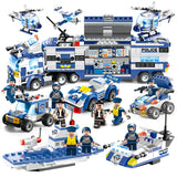 LEGO 647PCS 762PCS City Police Series SWAT 8 IN 1 City Police Truck Station