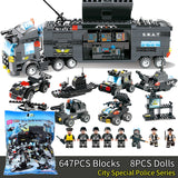 LEGO 647PCS 762PCS City Police Series SWAT 8 IN 1 City Police Truck Station