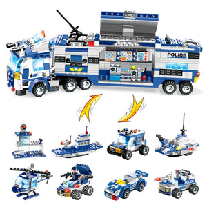 LEGO 647PCS 762PCS City Police Series SWAT 8 IN 1 City Police Truck Station