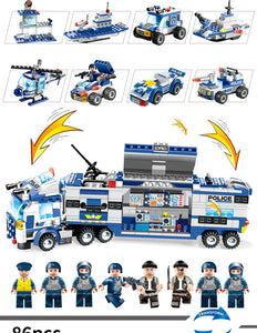 LEGO 647PCS 762PCS City Police Series SWAT 8 IN 1 City Police Truck Station