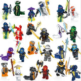 24pcs/lot Compatible Legoed NinjagoINGlys NINJA Heroes Kai Jay Cole Zane Nya Lloyd With Weapons Action Toy ninjago Figure Blocks