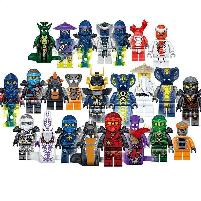 24pcs/lot Compatible Legoed NinjagoINGlys NINJA Heroes Kai Jay Cole Zane Nya Lloyd With Weapons Action Toy ninjago Figure Blocks