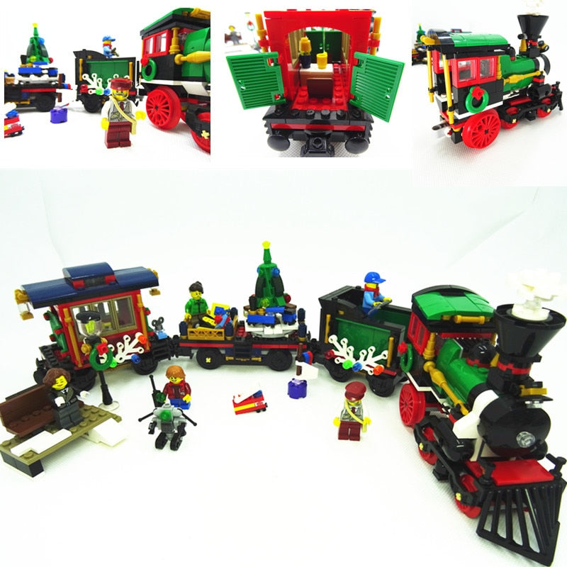 LEGO city The Christmas Winter Holiday Train 3D blocks model building toy 10254