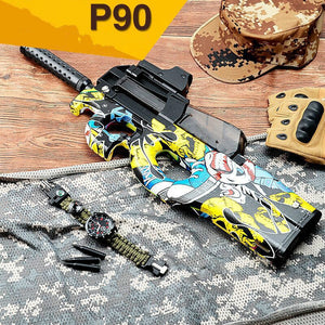 P90 Graffiti Edition Electric Toy GUN Water Bullet Bursts Gun Live CS Assault Snipe Weapon Outdoor Pistol Toys