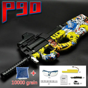 P90 Graffiti Edition Electric Toy GUN Water Bullet Bursts Gun Live CS Assault Snipe Weapon Outdoor Pistol Toys