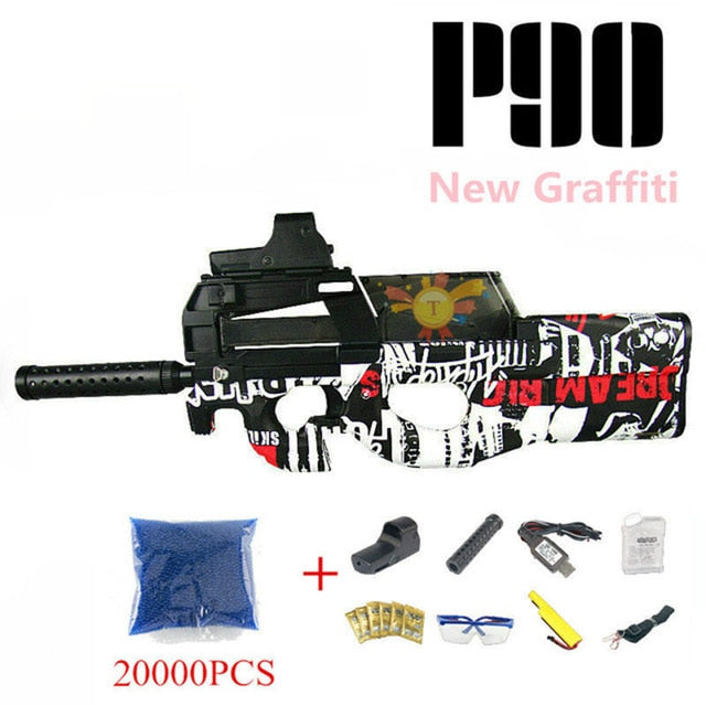 P90 Graffiti Edition Electric Toy GUN Water Bullet Bursts Gun Live CS Assault Snipe Weapon Outdoor Pistol Toys