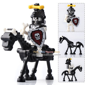 LEGO Medieval Castle Skeleton Knights Gladiatus Skeleton Horses Building Blocks Bricks Kids Toys