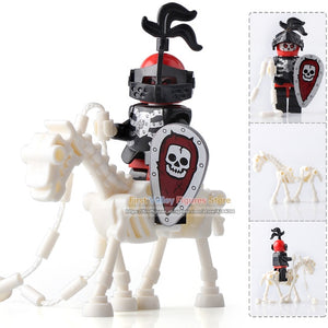 LEGO Medieval Castle Skeleton Knights Gladiatus Skeleton Horses Building Blocks Bricks Kids Toys