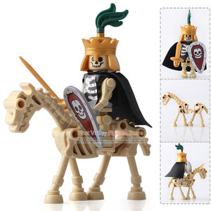 LEGO Medieval Castle Skeleton Knights Gladiatus Skeleton Horses Building Blocks Bricks Kids Toys