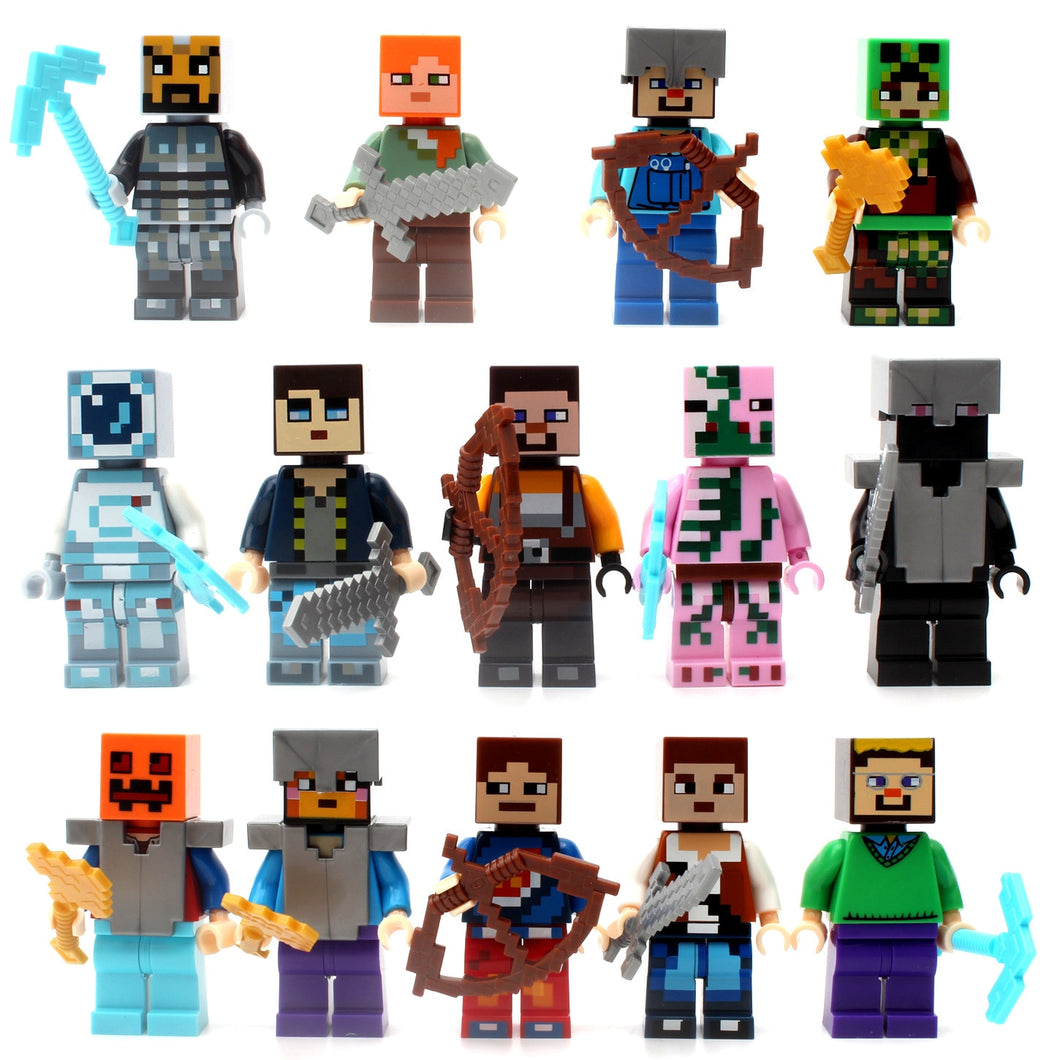 Minecrafted Style Zombie Steve figure DIY Building Blocks Toys Compatible Legoings Model