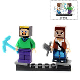 Minecrafted Style Zombie Steve figure DIY Building Blocks Toys Compatible Legoings Model