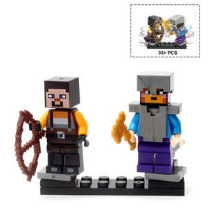 Minecrafted Style Zombie Steve figure DIY Building Blocks Toys Compatible Legoings Model