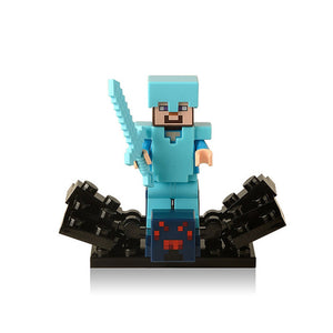 Minecrafted Style Zombie Steve figure DIY Building Blocks Toys Compatible Legoings Model