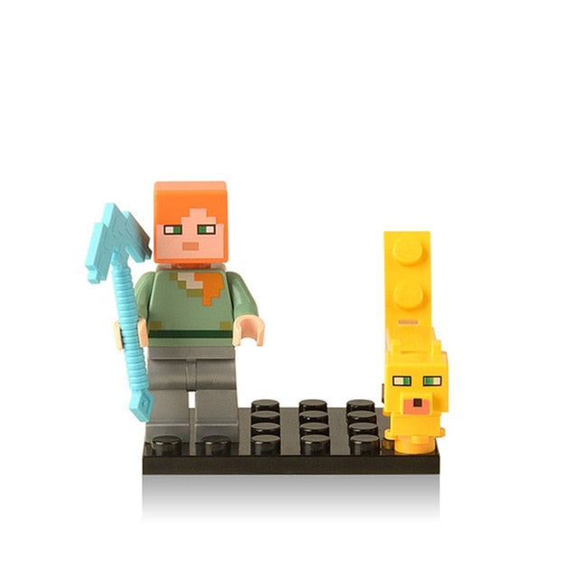 Minecrafted Style Zombie Steve figure DIY Building Blocks Toys Compatible Legoings Model