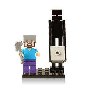 Minecrafted Style Zombie Steve figure DIY Building Blocks Toys Compatible Legoings Model