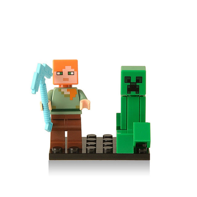 Minecrafted Style Zombie Steve figure DIY Building Blocks Toys Compatible Legoings Model