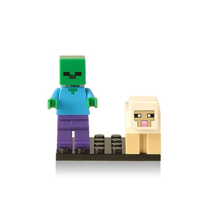 Minecrafted Style Zombie Steve figure DIY Building Blocks Toys Compatible Legoings Model