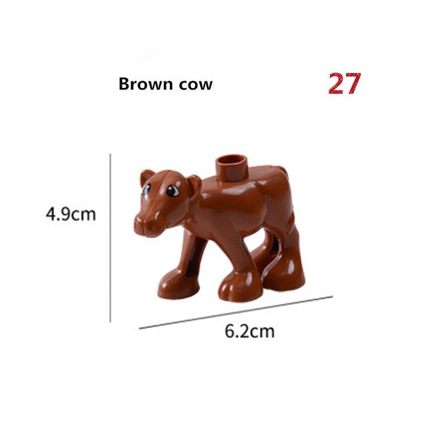 LEGO Diy Big Size Bricks Accessories Happy farm Animals Food Blocks Bricks Toys Duploed Parts