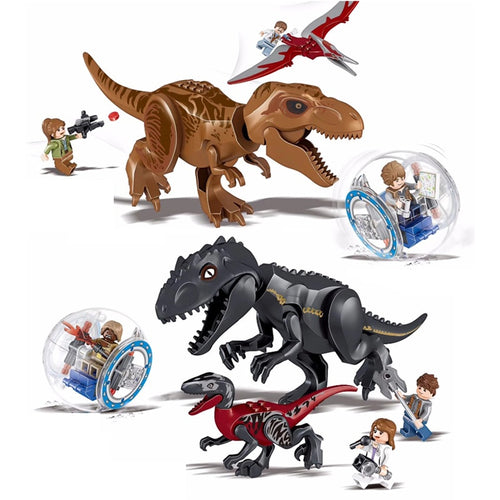 LEGO Jurassic World 2 Dinosaur Building Blocks Legoings Jurassic Dinosaur Figures Bricks Tyrannosaurus Rex Indominus I-Rex Model Toys