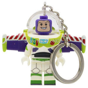 Graduate Unicorn Hot Dog Man Figure Keychain Statue Of Liberty Buzz Lightyear Medusa Rocket Boy key Building Blocks Toys