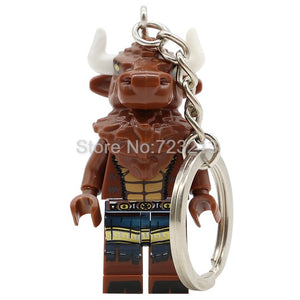 Graduate Unicorn Hot Dog Man Figure Keychain Statue Of Liberty Buzz Lightyear Medusa Rocket Boy key Building Blocks Toys