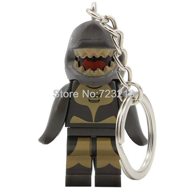 Graduate Unicorn Hot Dog Man Figure Keychain Statue Of Liberty Buzz Lightyear Medusa Rocket Boy key Building Blocks Toys