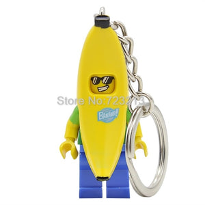 Graduate Unicorn Hot Dog Man Figure Keychain Statue Of Liberty Buzz Lightyear Medusa Rocket Boy key Building Blocks Toys