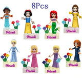 LEGO 8Pcs Fairy Tale Princess Girl Model Building Doll Figures Bricks Blocks Kid Friends Children Toys