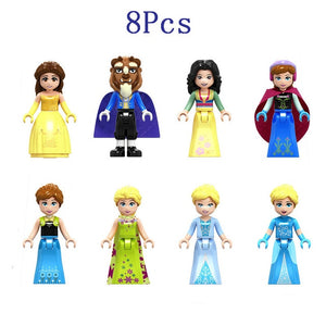 LEGO 8Pcs Fairy Tale Princess Girl Model Building Doll Figures Bricks Blocks Kid Friends Children Toys