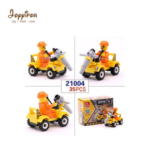 LEGO 12 Kinds Original Mini Transportation Block Car Building Compatible Duplo City Soliders Kids Toys