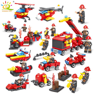 LEGO 376pcs 8in1 Fire truck Firefighter City rescue Helicopter