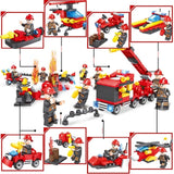 LEGO 376pcs 8in1 Fire truck Firefighter City rescue Helicopter