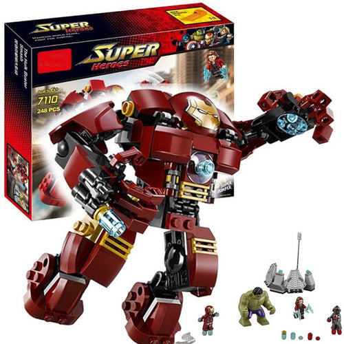 LEGO 7110 Marvel Super Heroes 76031 Avengers Building Blocks Ultron Figures Iron Man Hulk Buster Bricks Toy