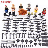 LEGO 6Pcs/Lot PUBG Playerunknown's Battlegrounds Military Army Weapons Building Blocks Set Kids Classic Model Toys