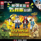 LEGO 6Pcs/Lot PUBG Playerunknown's Battlegrounds Military Army Weapons Building Blocks Set Kids Classic Model Toys