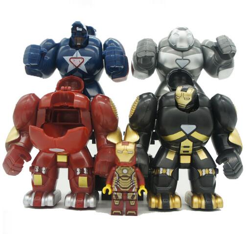 LEGO 4pcs/lot Mr298 DC Marvel Super Heroes Iron Man With Hulkbuster Model Building Blocks