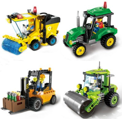 LEGO 4 Type Civilized City Sweeper Legoings Assembled Model Building Blocks Toys Kit DIY