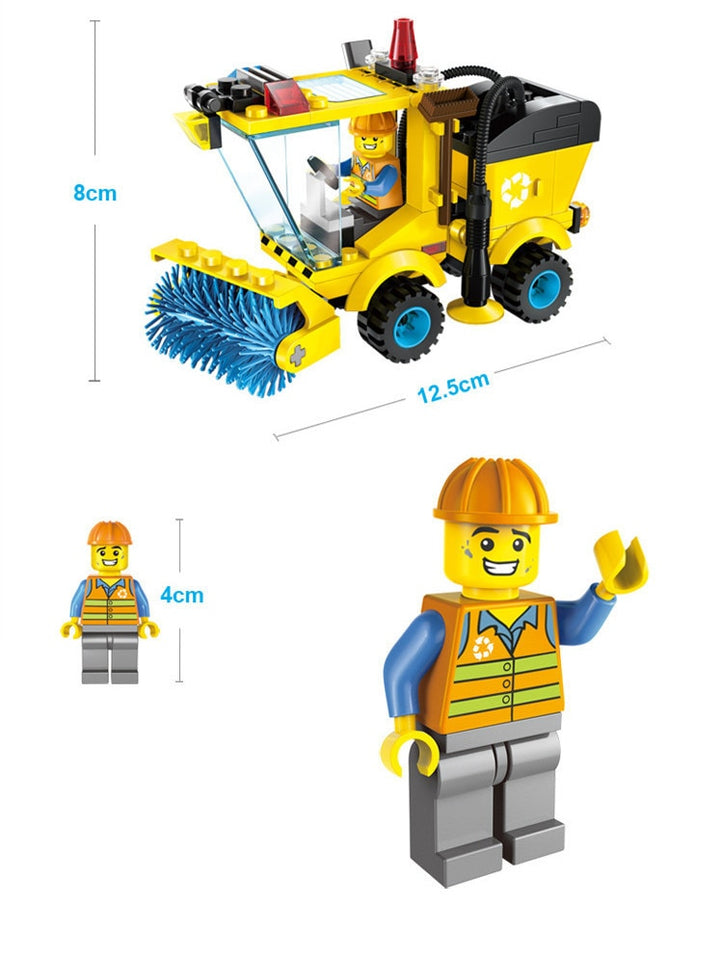 LEGO 4 Type Civilized City Sweeper Legoings Assembled Model Building Blocks Toys Kit DIY