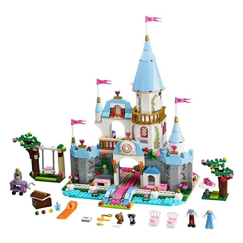 LEGO Princess  Cinderella Elsa Anna Mermaid Ariel Castle Building Blocks Figure Girl Friends Bricks Toys