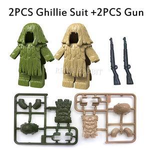 LEGO Military PUBG Sniper Guns Ghillie Suits Camouflage Clothes Parts  Army ww2 German Soldiers