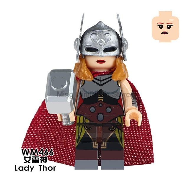 LEGO Super Hero Marvel Hela Valkyrie Thor Figures Set Ragnarok Loki Building Blocks Toys For Children infinity war Avengers