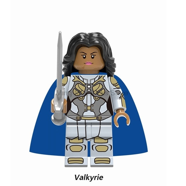 LEGO Super Hero Marvel Hela Valkyrie Thor Figures Set Ragnarok Loki Building Blocks Toys For Children infinity war Avengers