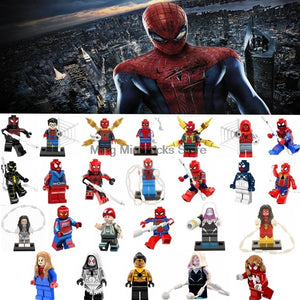 LEGO Spiderman Building Bricks Super Heroes Iroman Silk Vulture Gwen Block Marvel Toys For Children Movie Action Figure