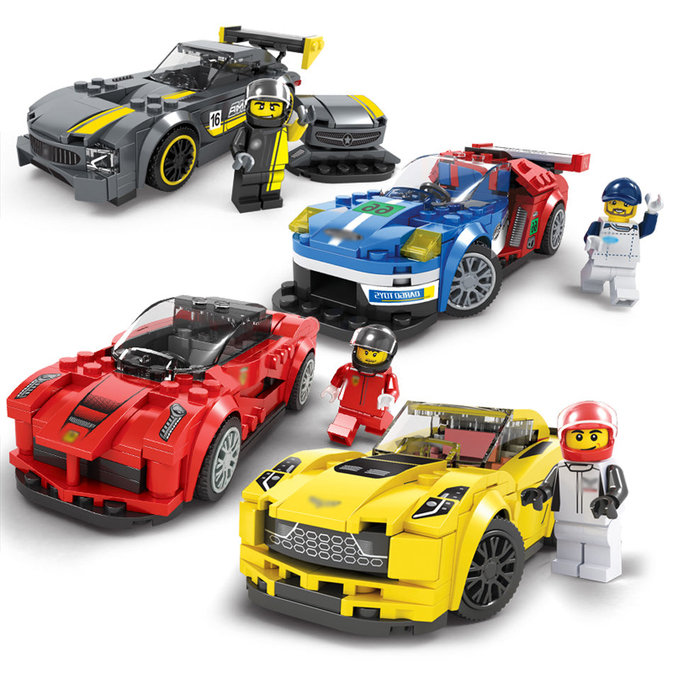 Roadster Racing Car Speed Champions Car Building Blocks Compatible Legos Technic City Figures Enlighten Bricks Toys For Children