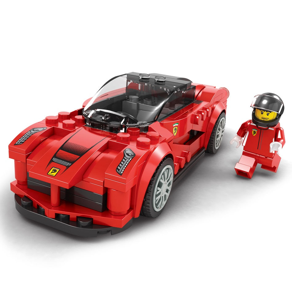 Roadster Racing Car Speed Champions Car Building Blocks Compatible Legos Technic City Figures Enlighten Bricks Toys For Children