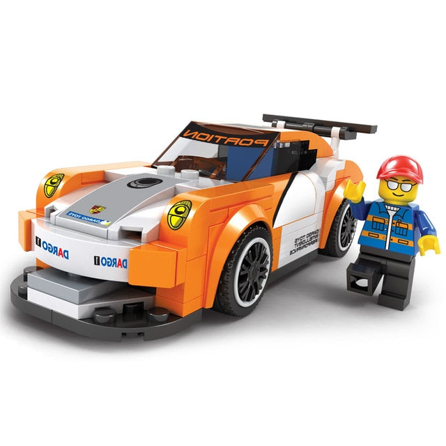 Roadster Racing Car Speed Champions Car Building Blocks Compatible Legos Technic City Figures Enlighten Bricks Toys For Children