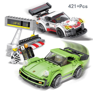 Roadster Racing Car Speed Champions Car Building Blocks Compatible Legos Technic City Figures Enlighten Bricks Toys For Children